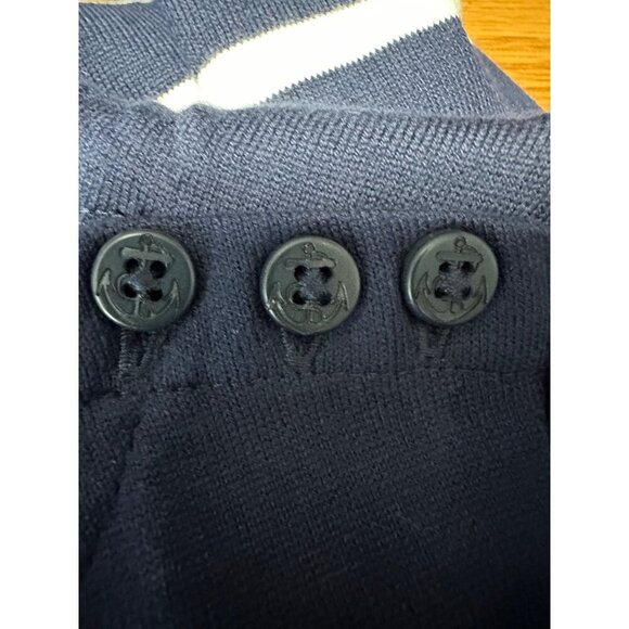 L.L. Bean Breton Nautical Coastal Dress Summer 3/4 Sleeves Navy Size M - Picture 6 of 8